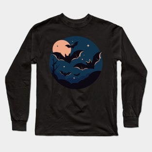 Moonlit Bats Long Sleeve T-Shirt